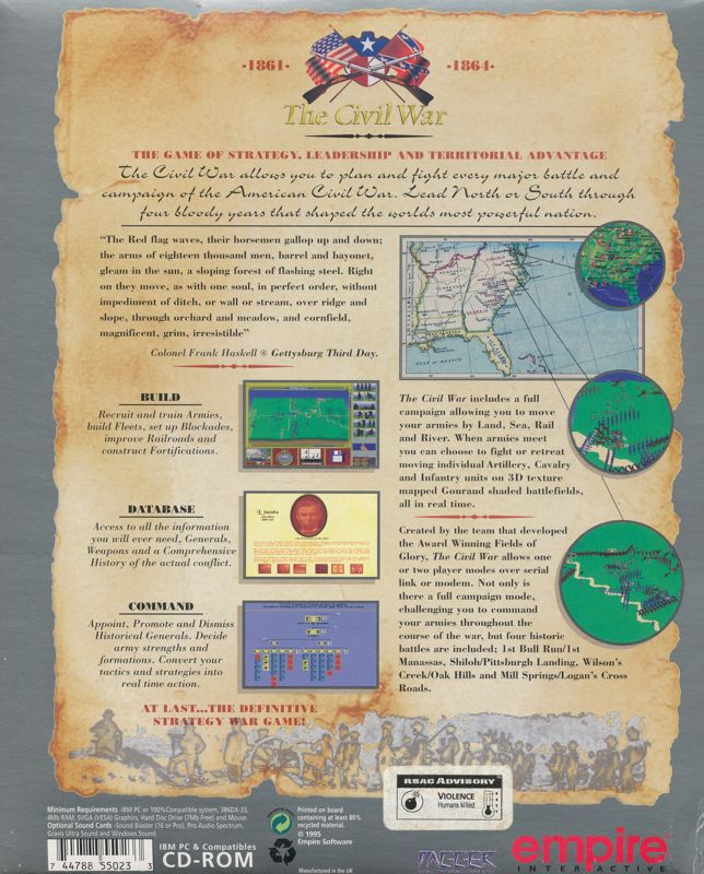Cival War, The — box-2D-back (US)
