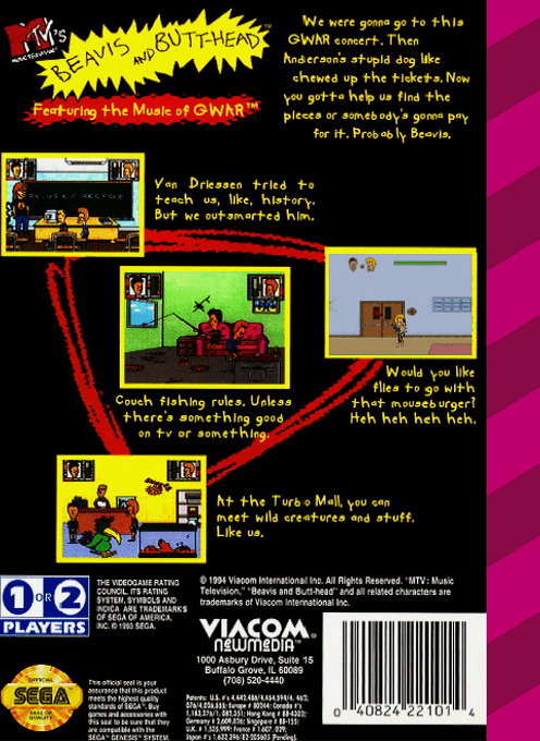 Beavis And Butt-head — box-2D-back (US)