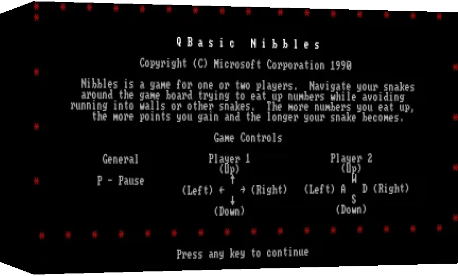 QBasic Nibbles — box-3D (WOR)