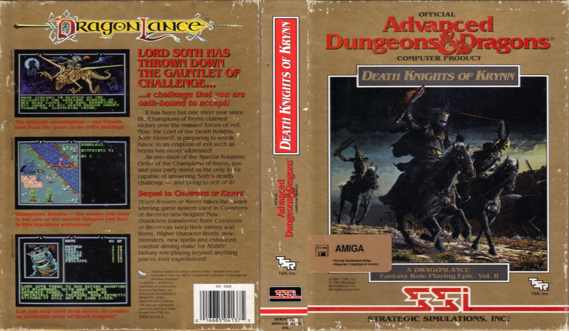 Advanced Dungeons & Dragons - Death Knights of Krynn - A DragonLance Fantasy Role-Playing Epic, Vol.II — box-texture (US)