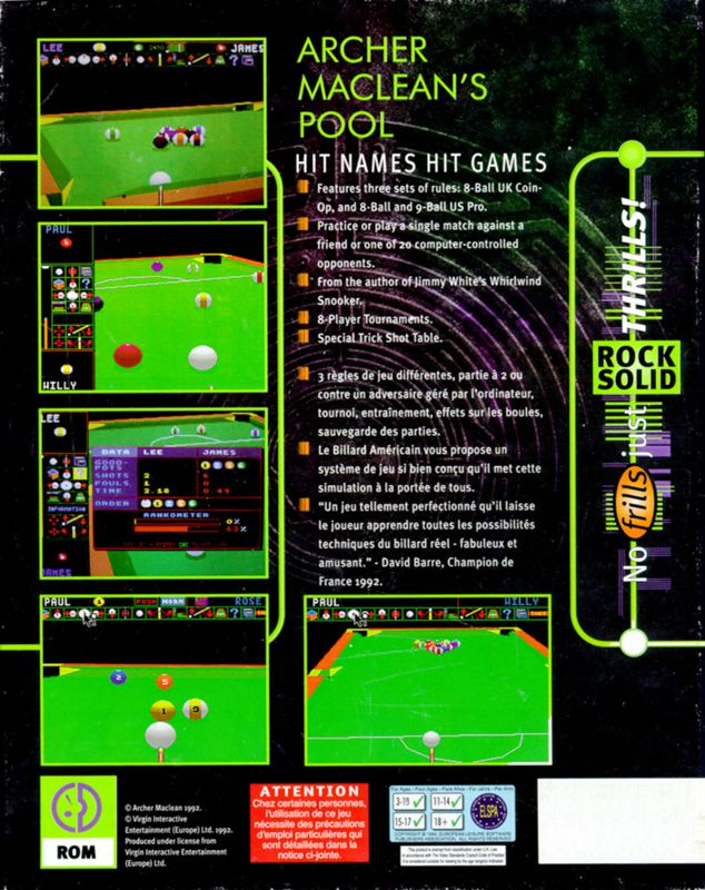 Archer Maclean's Pool — box-2D-back (EU)