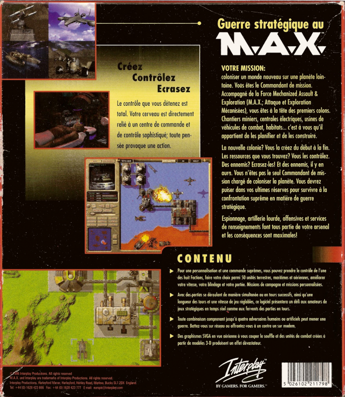 Max - Mechanized Assault And Exploration — box-2D-back (FR)