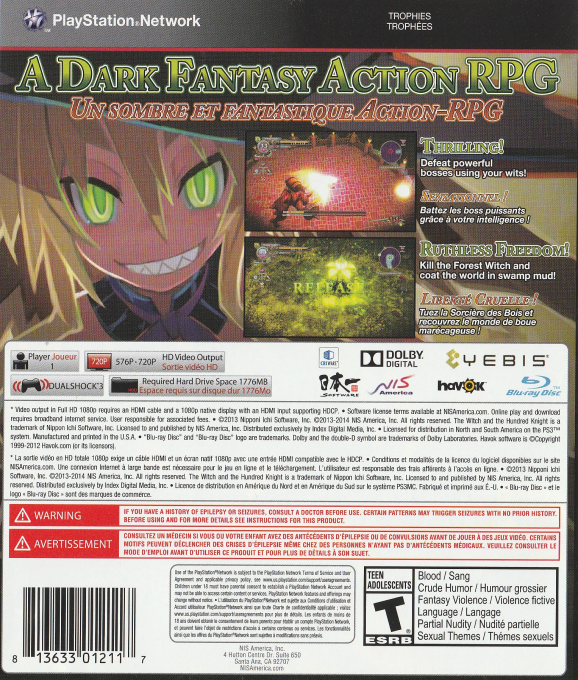 Witch and the Hundred Knight, The — box-2D-back (CA)