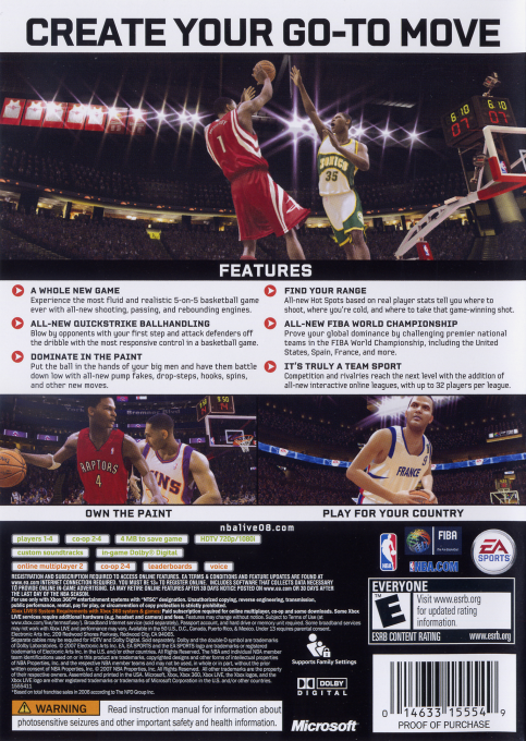 NBA Live 08 — box-2D-back (US)