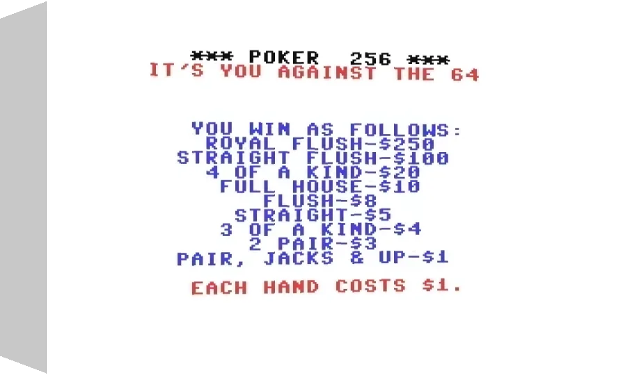 Poker 256 — box-3D (WOR)