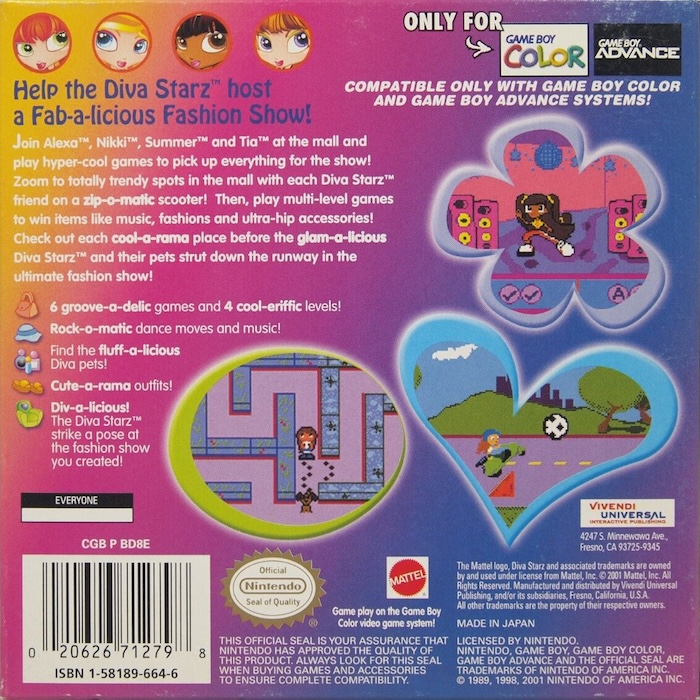 Diva Starz - Mall Mania — box-2D-back (US)