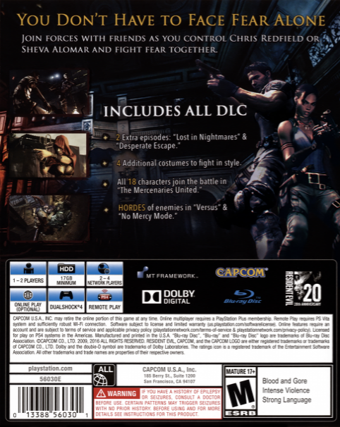 Resident Evil 5 — box-2D-back (US)