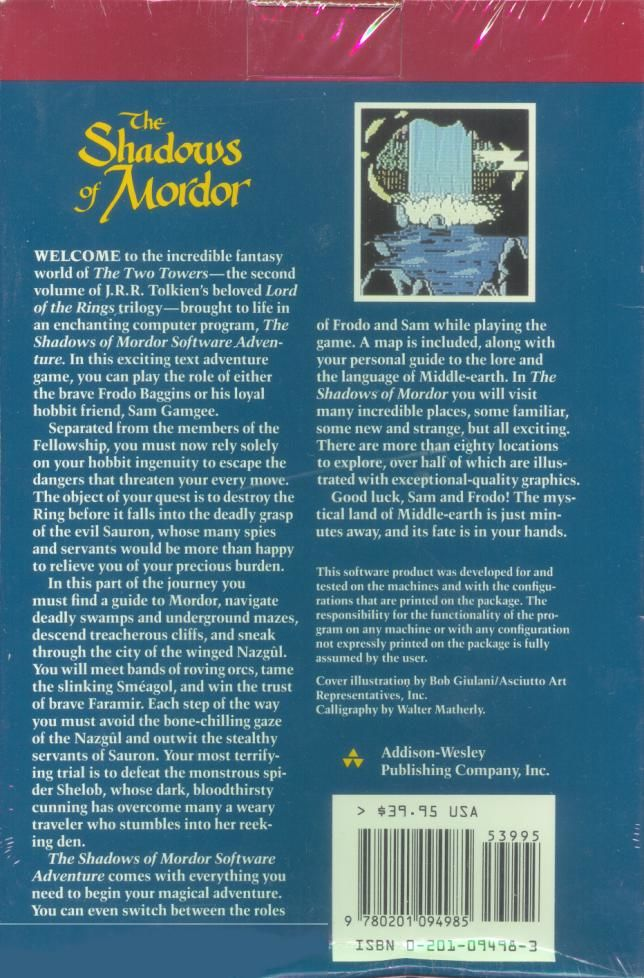 Shadows Of Mordor, The — box-2D-back (US)