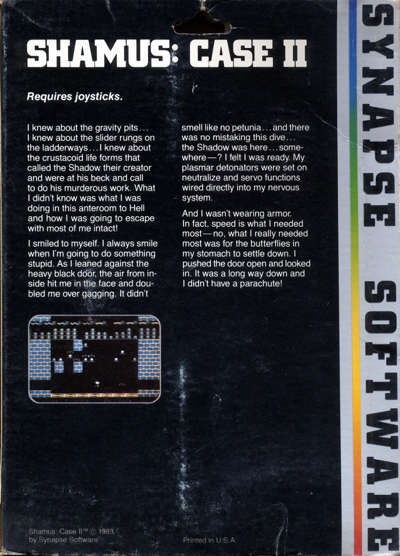 Shamus Case II — box-2D-back (US)
