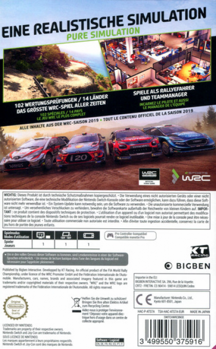 WRC 8 - FIA World Rally Championship — box-2D-back (DE)
