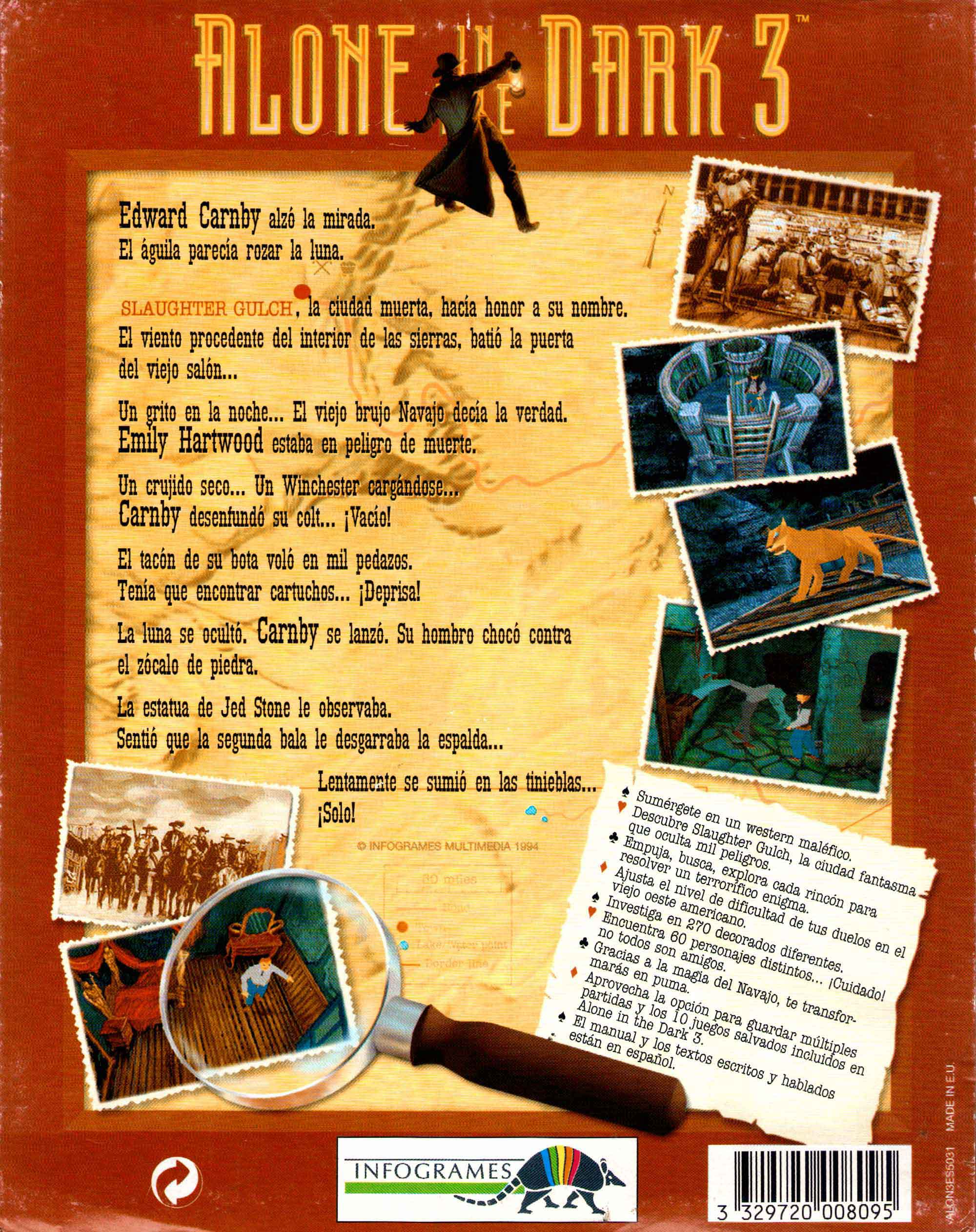 Alone In The Dark 3 — box-2D-back (SP)