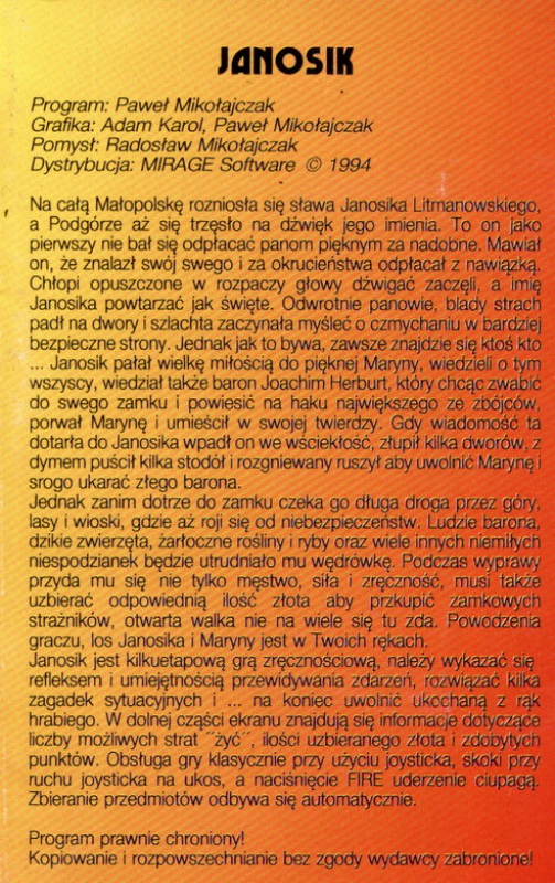 Janosik — box-2D-back (EU)