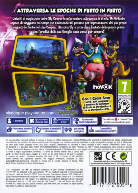 Sly Cooper - Thieves in Time — box-2D-back (IT)