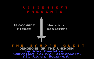 The Bard's Quest : Dungeons of the Unknown box art
