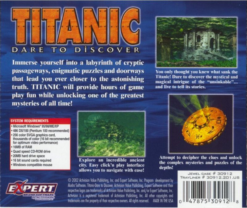 Titanic: A Mysterious Undersea Adventure — box-2D-back (US)