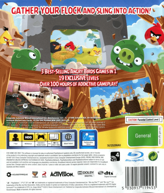 Angry Birds Trilogy — box-2D-back (AU)