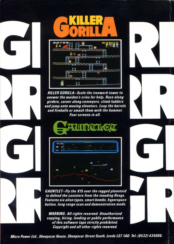 Killer Gorilla — box-2D-back (EU)