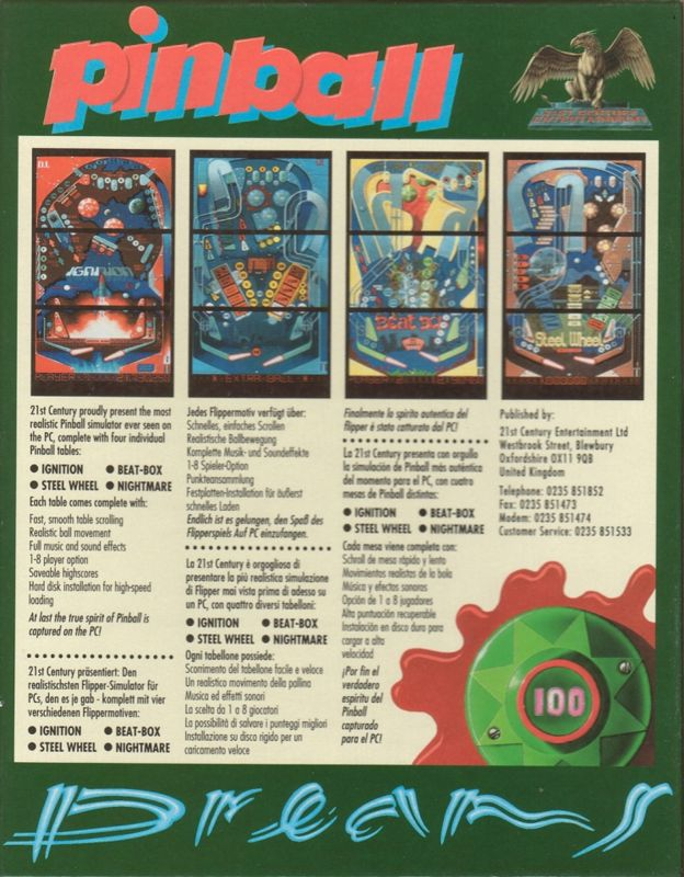 Pinball Dreams — box-2D-back (EU)
