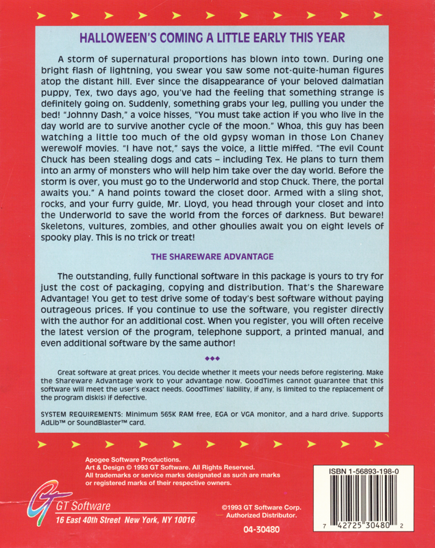Monster Bash — box-2D-back (US)