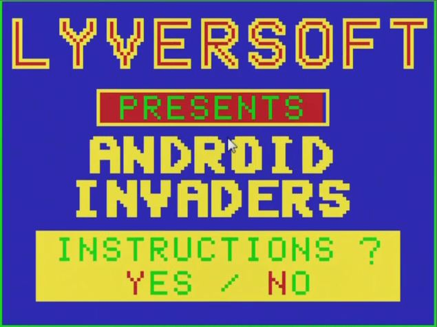 Android Invaders — sstitle (WOR)