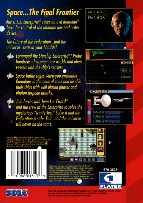 Star Trek - The Next Generation - Echoes From The Past — box-2D-back (US)