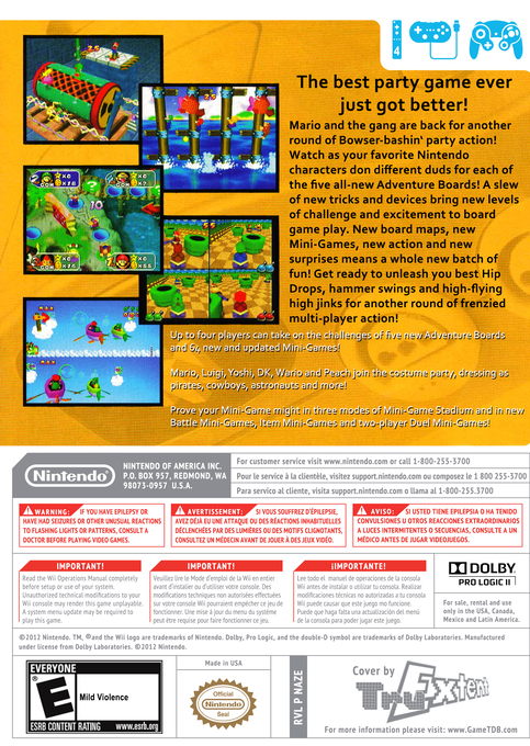 Mario Party 2 — box-2D-back (US)