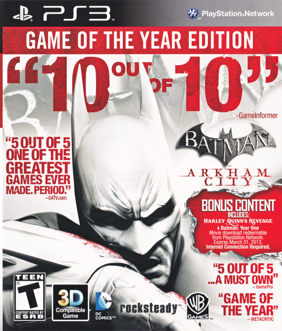 Batman - Arkham City - Game of the Year Edition box art