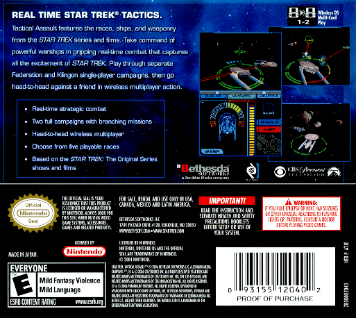 Star Trek - Tactical Assault — box-2D-back (US)