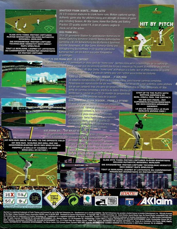 Frank Thomas Big Hurt Baseball — box-2D-back (EU)
