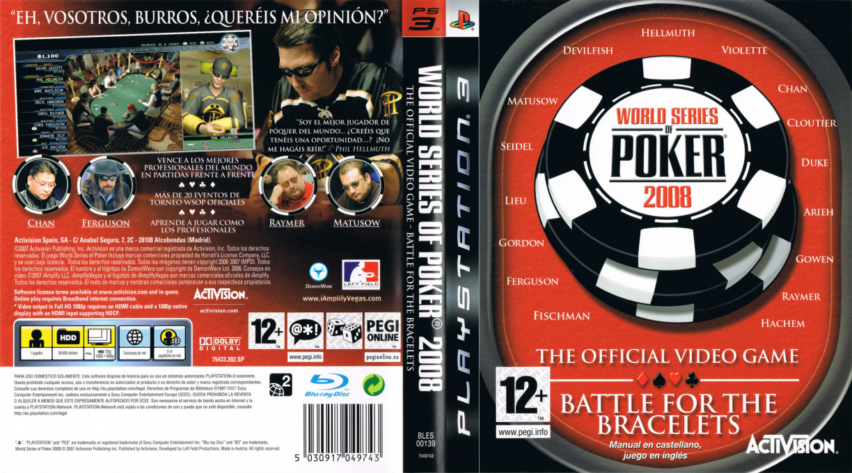 World Series of Poker 2008 - Battle for the Bracelets — box-texture (SP)