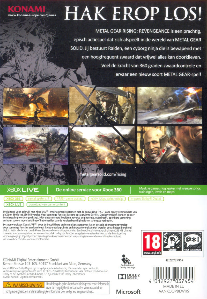 Metal Gear Rising - Revengeance — box-2D-back (EU)