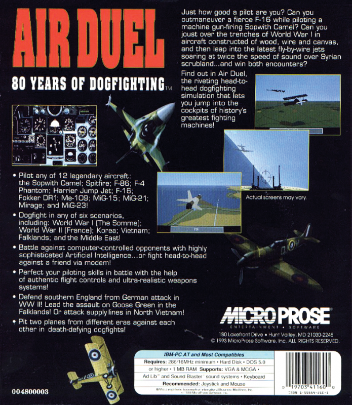 Dogfight - 80 Years of Aerial Warfare — box-2D-back (US)