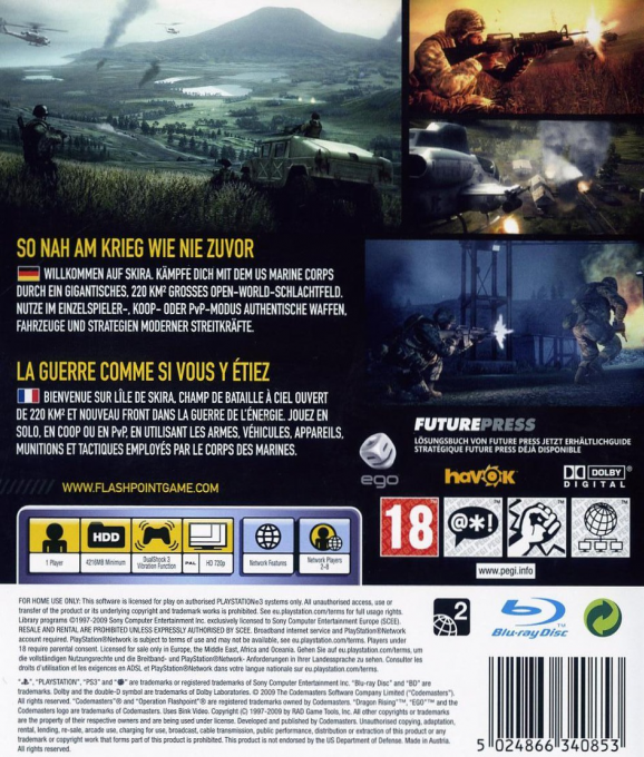 Operation Flashpoint - Dragon Rising — box-2D-back (FR)