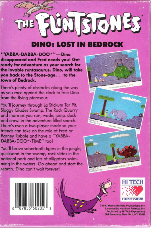 Flintstones, The - Dino - Lost In Bedrock — box-2D-back (US)