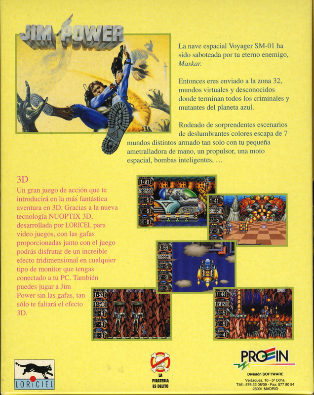 Jim Power - The Lost Dimension In 3d — box-2D-back (SP)