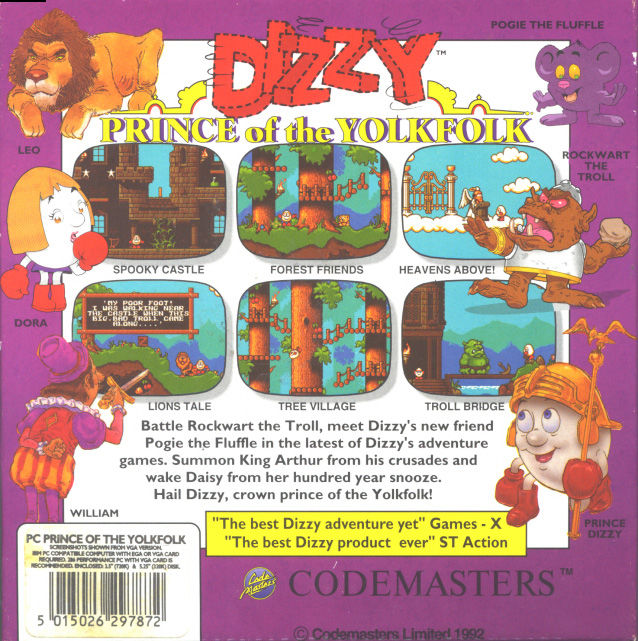 Dizzy: Prince of the Yolkfolk — box-2D-back (US)