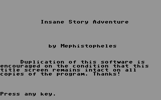 Insane Story Adventure — sstitle (WOR)
