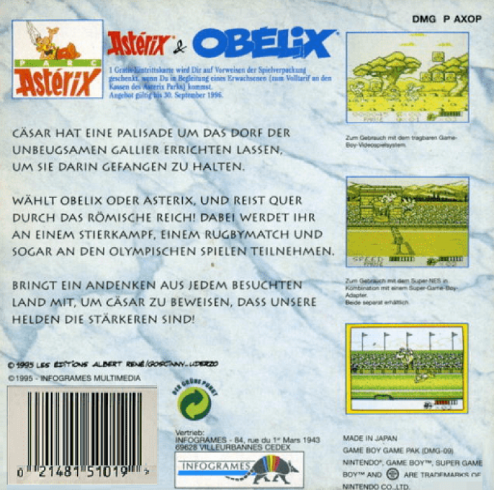 Astérix And Obélix — box-2D-back (DE)