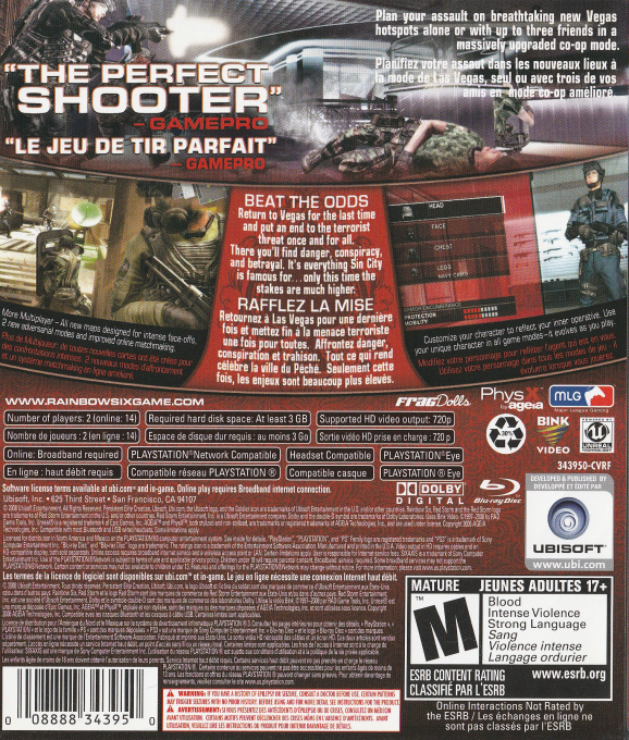 Rainbow Six Vegas 2 — box-2D-back (CA)