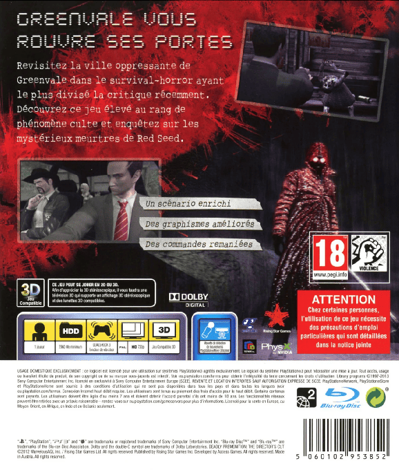 Deadly Premonition - The Director's Cut — box-2D-back (FR)