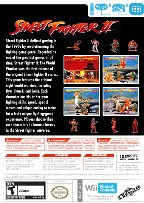 Street Fighter II : The World Warrior — box-2D-back (US)