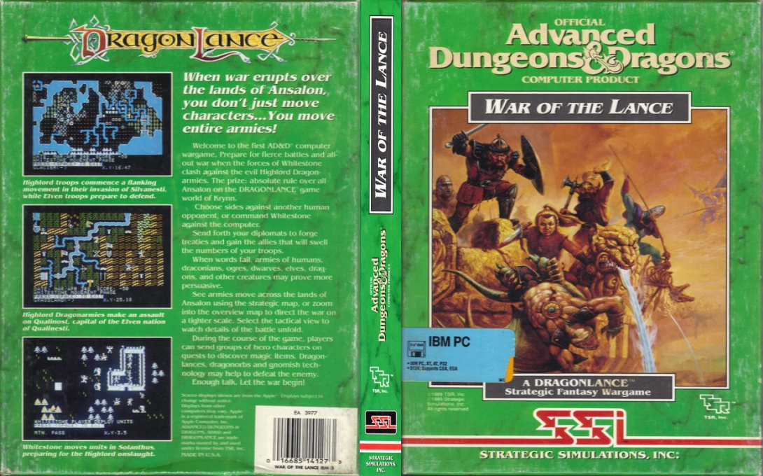 War Of The Lance — box-texture (US)