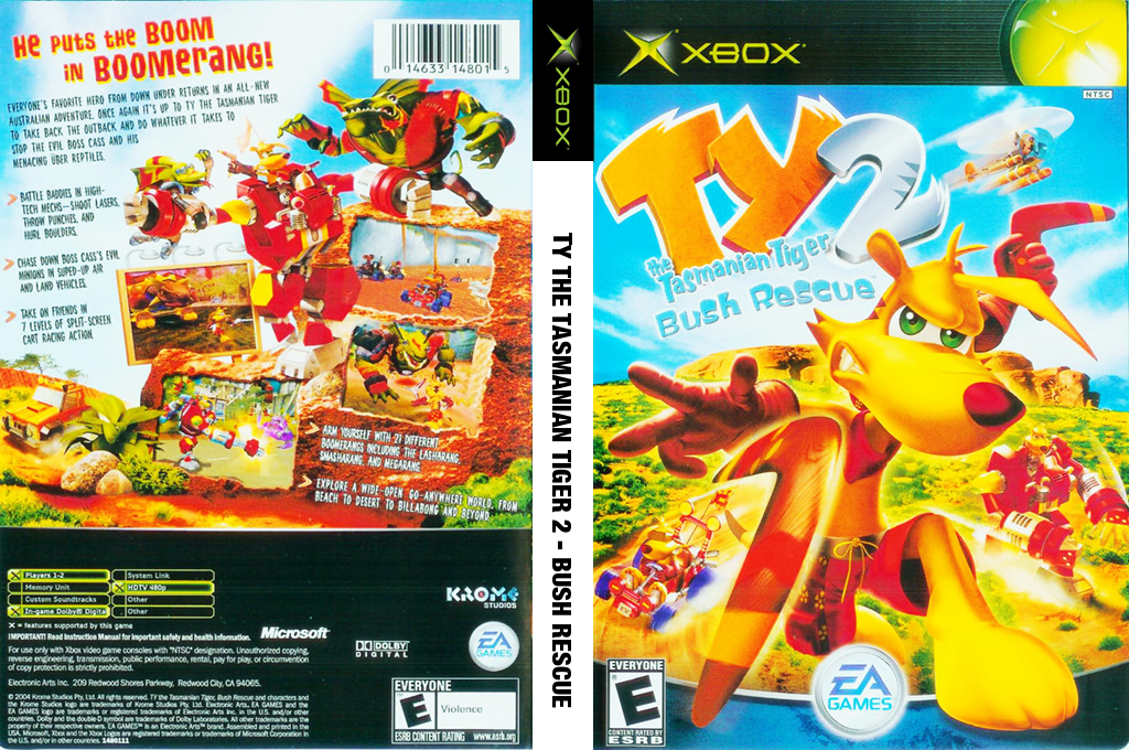 Ty The Tasmanian Tiger 2 - Bush Rescue — box-texture (US)