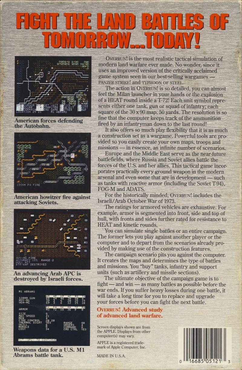 Overrun! — box-2D-back (US)