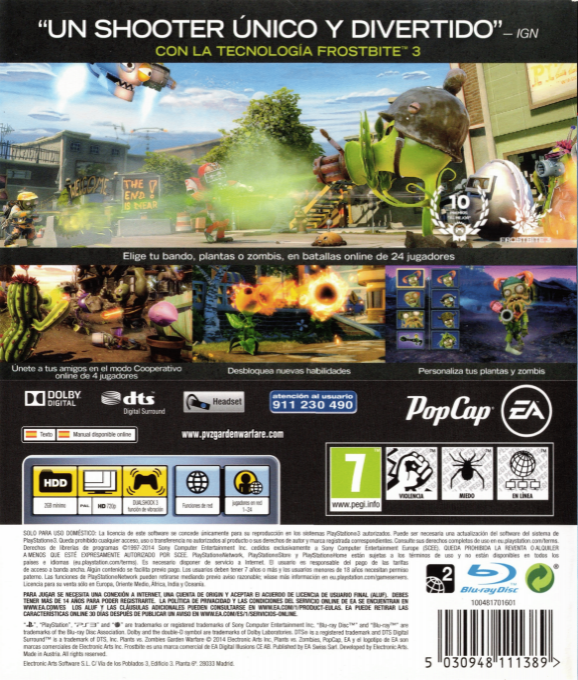Plants vs. Zombies - Garden Warfare — box-2D-back (SP)