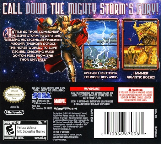 Thor - God of Thunder — box-2D-back (US)
