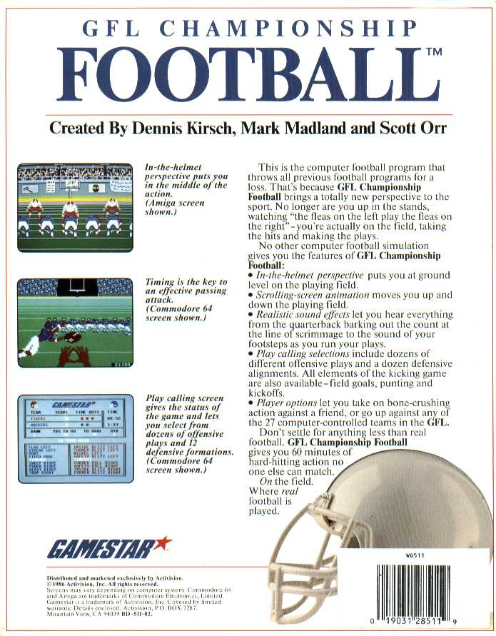 GFL Championship Football — box-2D-back (US)