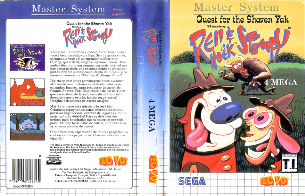 Quest For The Shaven Yak Starring Ren Hoek And Stimpy — box-texture (BR)