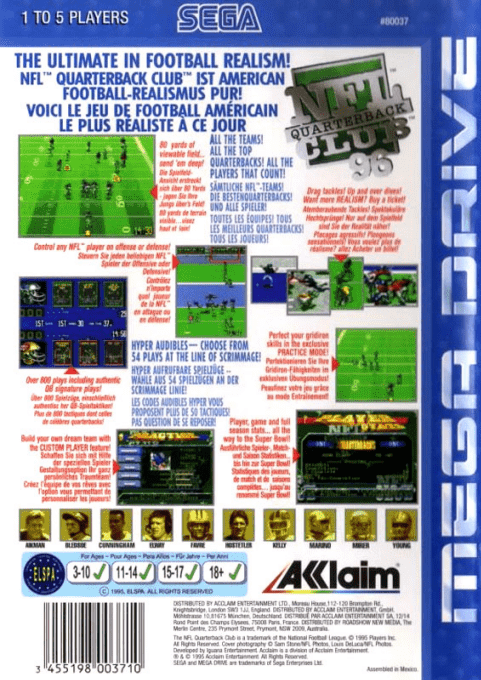 NFL Quarterback Club 96 — box-2D-back (EU)