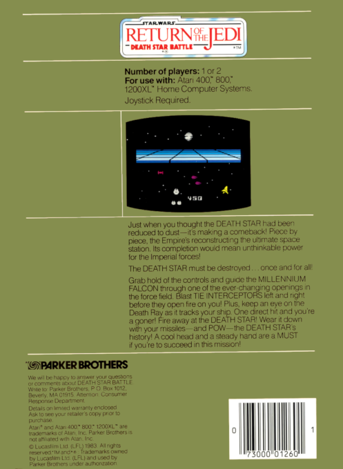 Star Wars - Return Of The Jedi - Death Star Battle — box-2D-back (WOR)